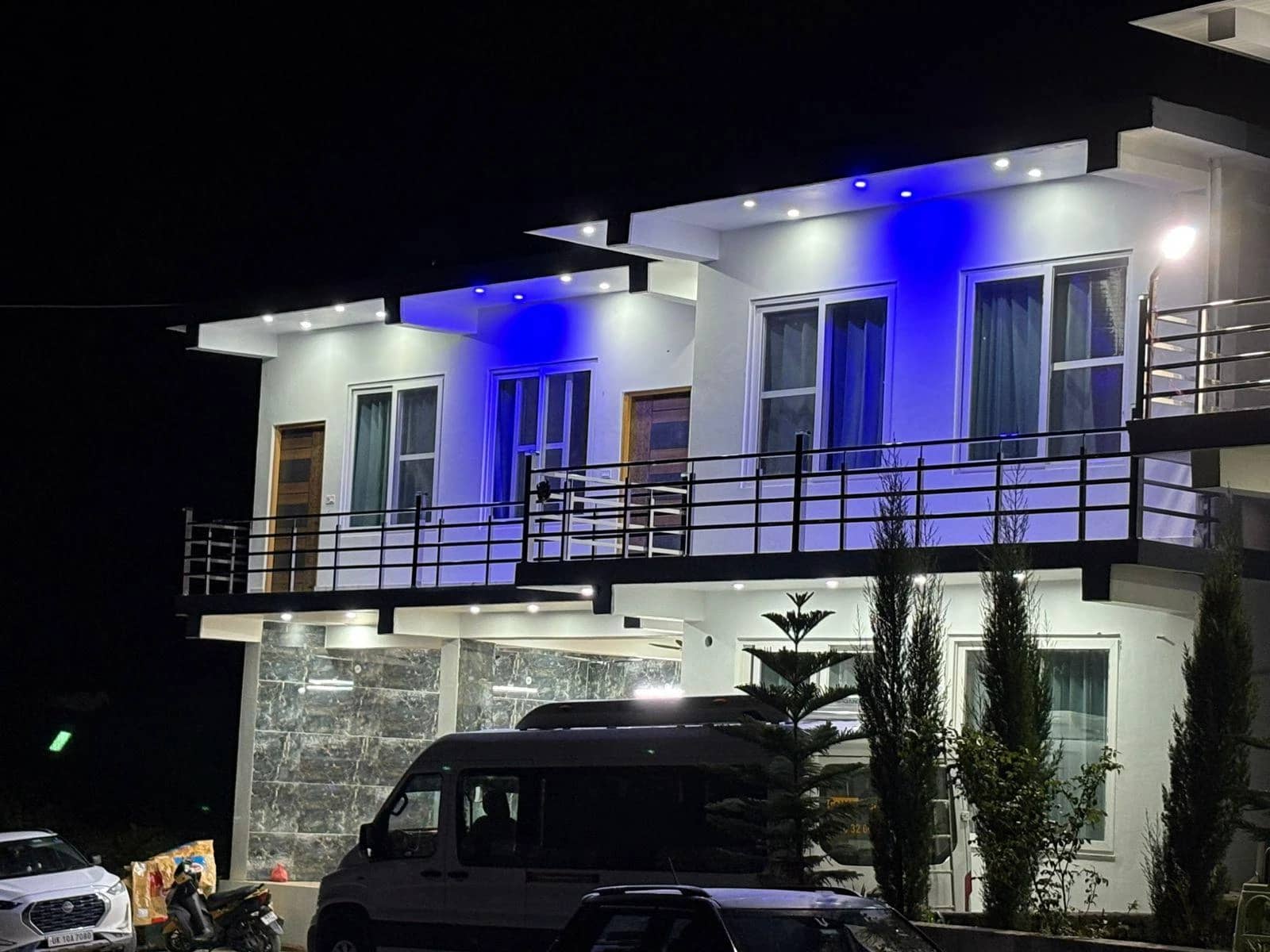 Hotel exterior with mountain views